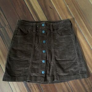 AE Corduroy Button-Up Skirt